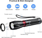 Blukar Rechargeable LED Flashlight, Super Bright Aluminum Flashlights with 5 Light Modes, 2000L Waterproof Handheld Flashlight Adjustable Focus for Camping, Hiking, Emergency, DIY