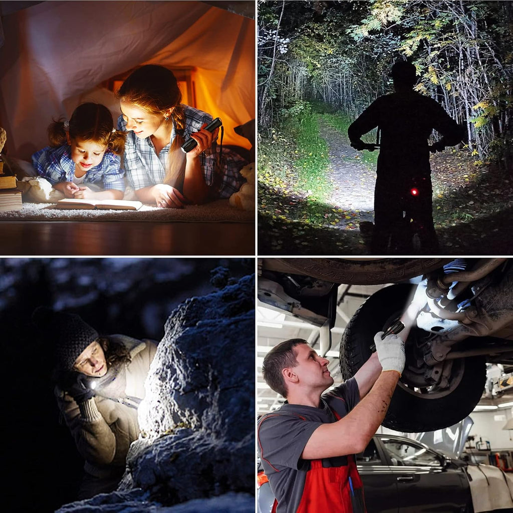 Blukar Rechargeable LED Flashlight, Super Bright Aluminum Flashlights with 5 Light Modes, 2000L Waterproof Handheld Flashlight Adjustable Focus for Camping, Hiking, Emergency, DIY