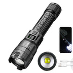 Lanterna P50 Potente – Zoom Telescópico com Display Digital de Bateria  Iluminação forte, portátil e pronta para qualquer situação