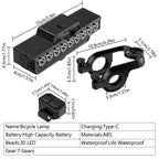 Conjunto de Luzes para Bicicleta 9 LEDs – Recarregável (1600LM Frente + 200LM Traseira) máxima segurança e visibilidade