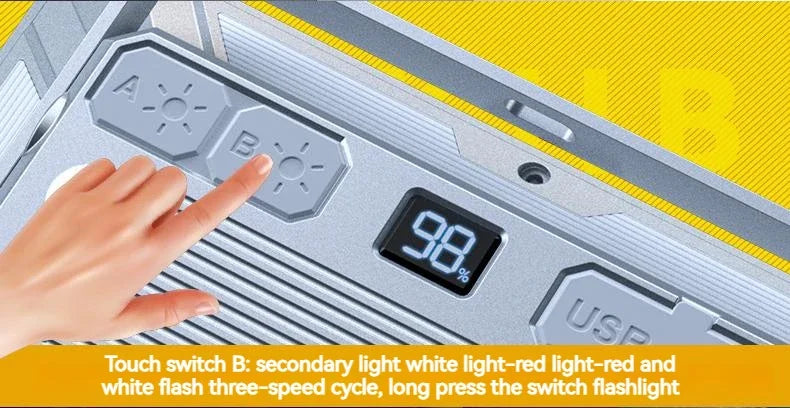 Lanterna LED para tenda de campismo, recarregável, de alta potência, para uso exterior e emergências, à prova de água