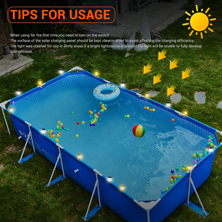 Luzes solares exteriores para jardim alimentada a energia solar, impermeável, luz LED para caminhos, ideal para jardim,