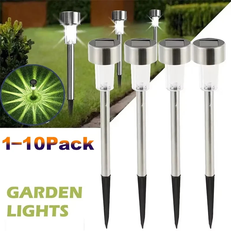 Luzes solares exteriores para jardim alimentada a energia solar, impermeável, luz LED para caminhos, ideal para jardim,