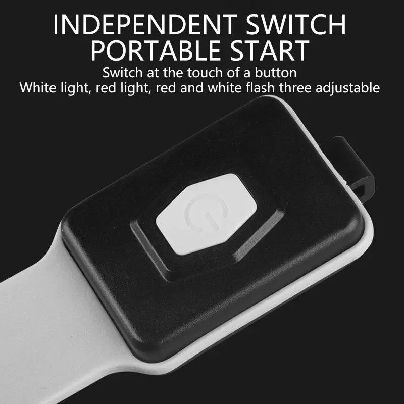 Luz LED COB de braço, 350mAh e 500 lúmens, banda luminosa para braço/perna/pulso para corrida noturna com função de sinalização, recarregável e IPX4