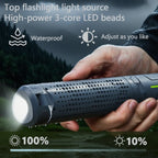 Lanterna de Campismo Dobrável Portátil com Suporte Telescópico, Recarregável por USB, Bateria de 8000mAh, Luz Exterior Impermeável com Função Power Bank e Tripé