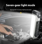 Lanterna à prova de água com íman, luz de trabalho portátil COB, lanterna LED 1000 Lumens 4000mAh, modos múltiplos, lanterna de campismo com bateria 18650