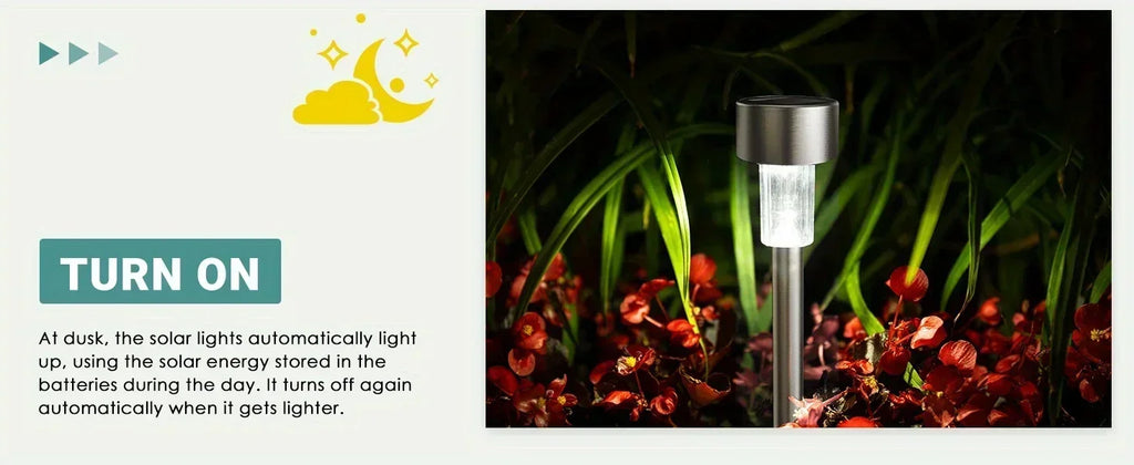 Luzes solares exteriores para jardim alimentada a energia solar, impermeável, luz LED para caminhos, ideal para jardim,