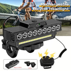 Conjunto de Luzes para Bicicleta 9 LEDs – Recarregável (1600LM Frente + 200LM Traseira) máxima segurança e visibilidade