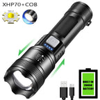 Lanterna P50 Potente – Zoom Telescópico com Display Digital de Bateria  Iluminação forte, portátil e pronta para qualquer situação