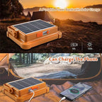 Projetor Solar Recarregável Portátil para Exterior com LED, Holofote Recarregável, Projetor de Iluminação para Construção