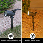 Projetores Solares com 9 LEDs para Exterior – IP65, Brilho Ajustável, Ideais para Jardim