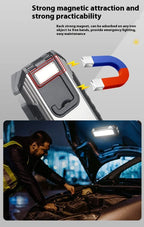 Lanterna à prova de água com íman, luz de trabalho portátil COB, lanterna LED 1000 Lumens 4000mAh, modos múltiplos, lanterna de campismo com bateria 18650