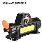 Lanterna de cabeça para atividades ao ar livre com longa duração de bateria e luz LED potente, ideal para pesca noturna, recarregável e com fixação magnética