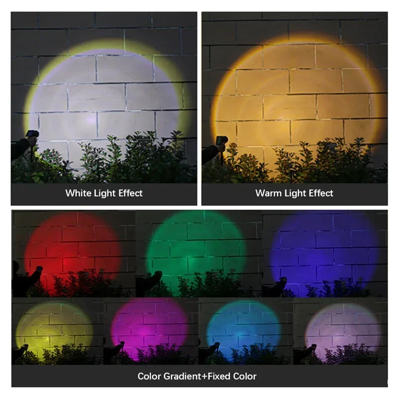 Projetores Solares com 9 LEDs para Exterior – IP65, Brilho Ajustável, Ideais para Jardim