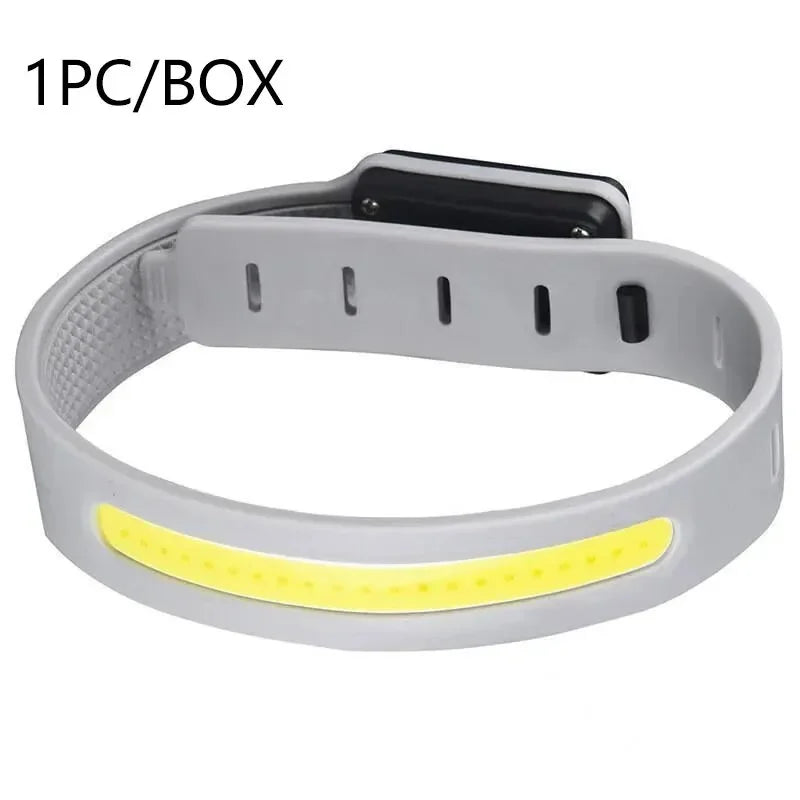 Luz LED COB de braço, 350mAh e 500 lúmens, banda luminosa para braço/perna/pulso para corrida noturna com função de sinalização, recarregável e IPX4