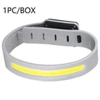 Luz LED COB de braço, 350mAh e 500 lúmens, banda luminosa para braço/perna/pulso para corrida noturna com função de sinalização, recarregável e IPX4