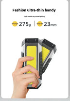 Lanterna à prova de água com íman, luz de trabalho portátil COB, lanterna LED 1000 Lumens 4000mAh, modos múltiplos, lanterna de campismo com bateria 18650