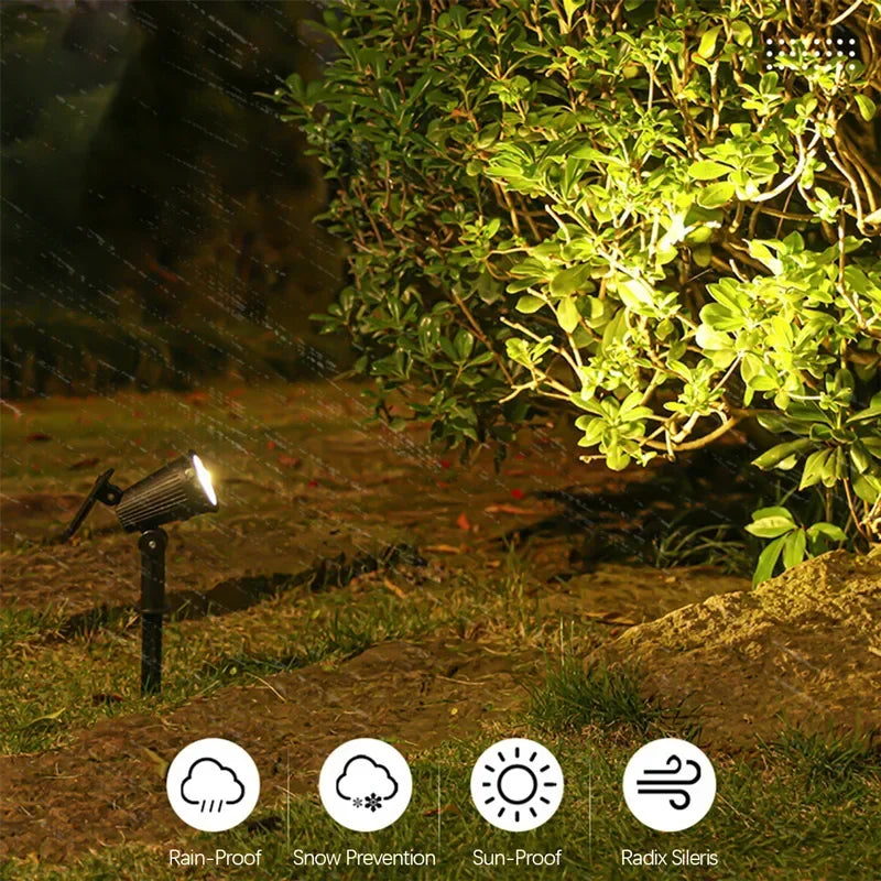 Projetores Solares com 9 LEDs para Exterior – IP65, Brilho Ajustável, Ideais para Jardim