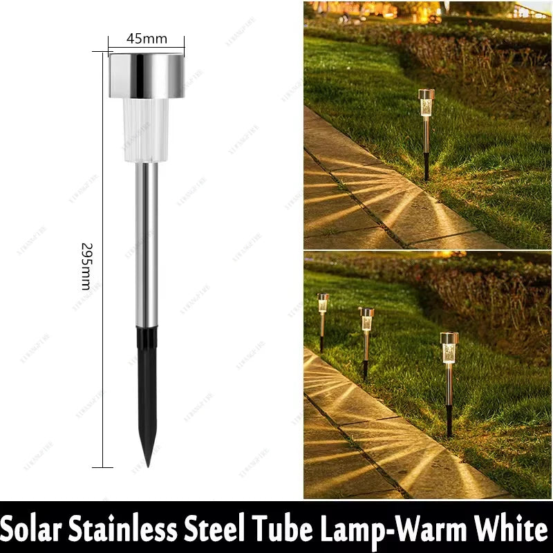 Luzes solares exteriores para jardim alimentada a energia solar, impermeável, luz LED para caminhos, ideal para jardim,