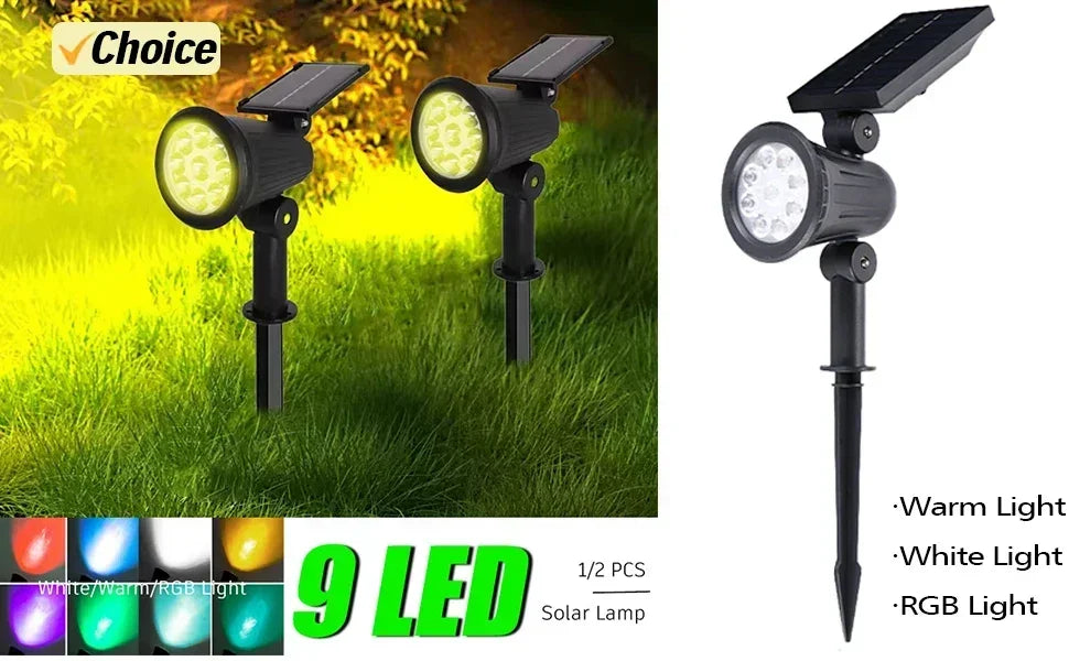 Luzes solares exteriores para jardim alimentada a energia solar, impermeável, luz LED para caminhos, ideal para jardim,