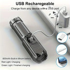 Lanterna LED potente, recarregável por USB, à prova de água e com zoom, ideal para pesca, caça e camping, com até 10000 lúmens.