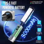 Lanterna de Campismo Dobrável Portátil com Suporte Telescópico, Recarregável por USB, Bateria de 8000mAh, Luz Exterior Impermeável com Função Power Bank e Tripé