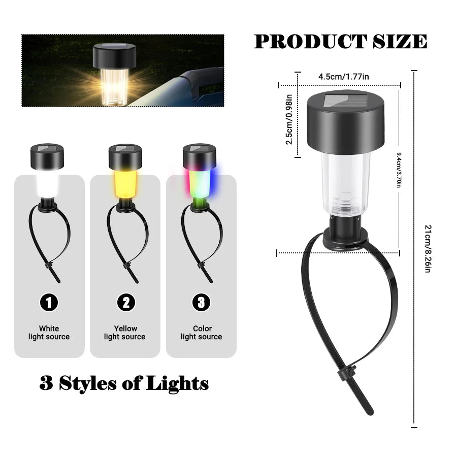 Luzes solares exteriores para jardim alimentada a energia solar, impermeável, luz LED para caminhos, ideal para jardim,