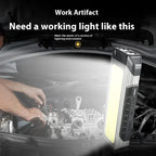 Lanterna à prova de água com íman, luz de trabalho portátil COB, lanterna LED 1000 Lumens 4000mAh, modos múltiplos, lanterna de campismo com bateria 18650