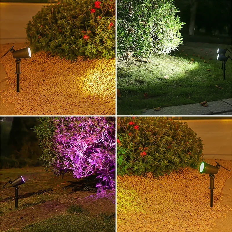 Projetores Solares com 9 LEDs para Exterior – IP65, Brilho Ajustável, Ideais para Jardim