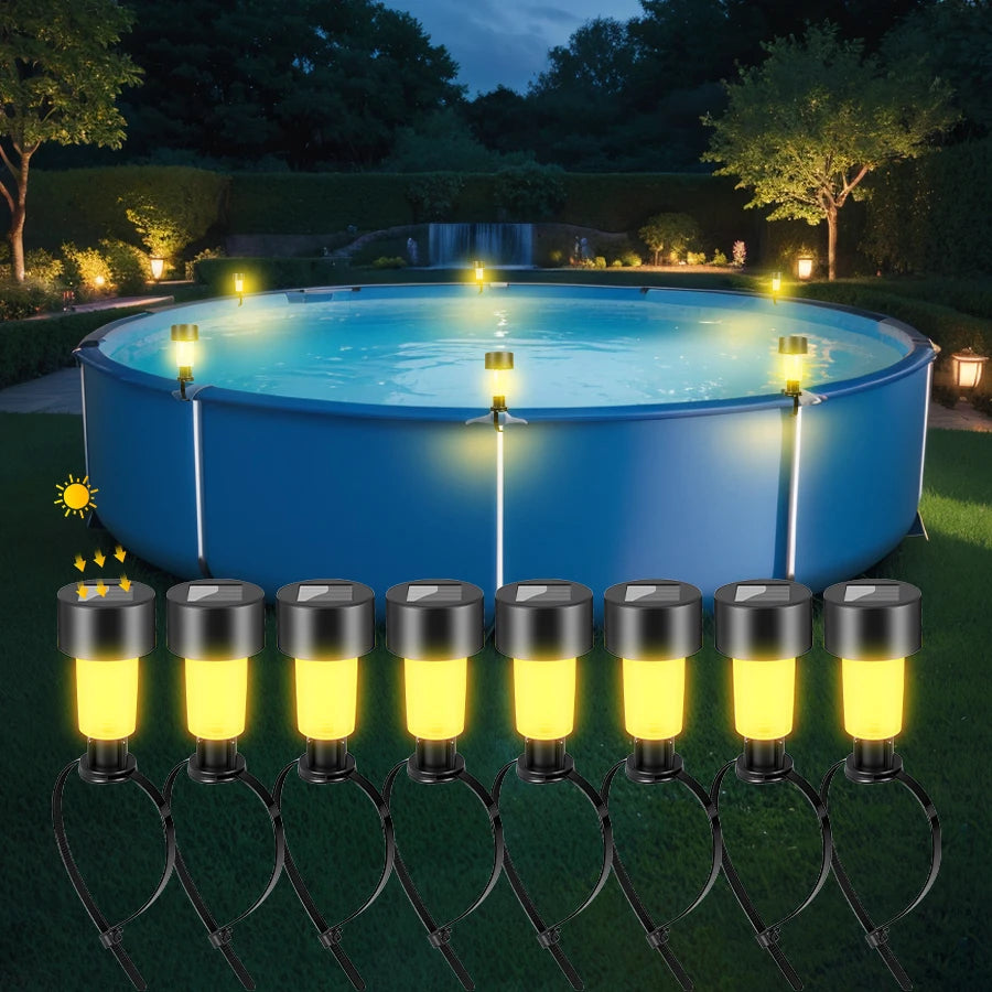 Luzes solares exteriores para jardim alimentada a energia solar, impermeável, luz LED para caminhos, ideal para jardim,