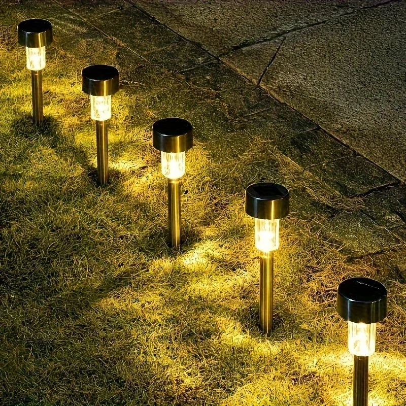 Luzes solares exteriores para jardim alimentada a energia solar, impermeável, luz LED para caminhos, ideal para jardim,