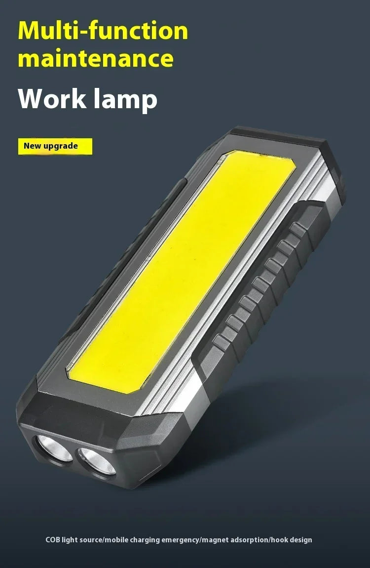 Lanterna à prova de água com íman, luz de trabalho portátil COB, lanterna LED 1000 Lumens 4000mAh, modos múltiplos, lanterna de campismo com bateria 18650