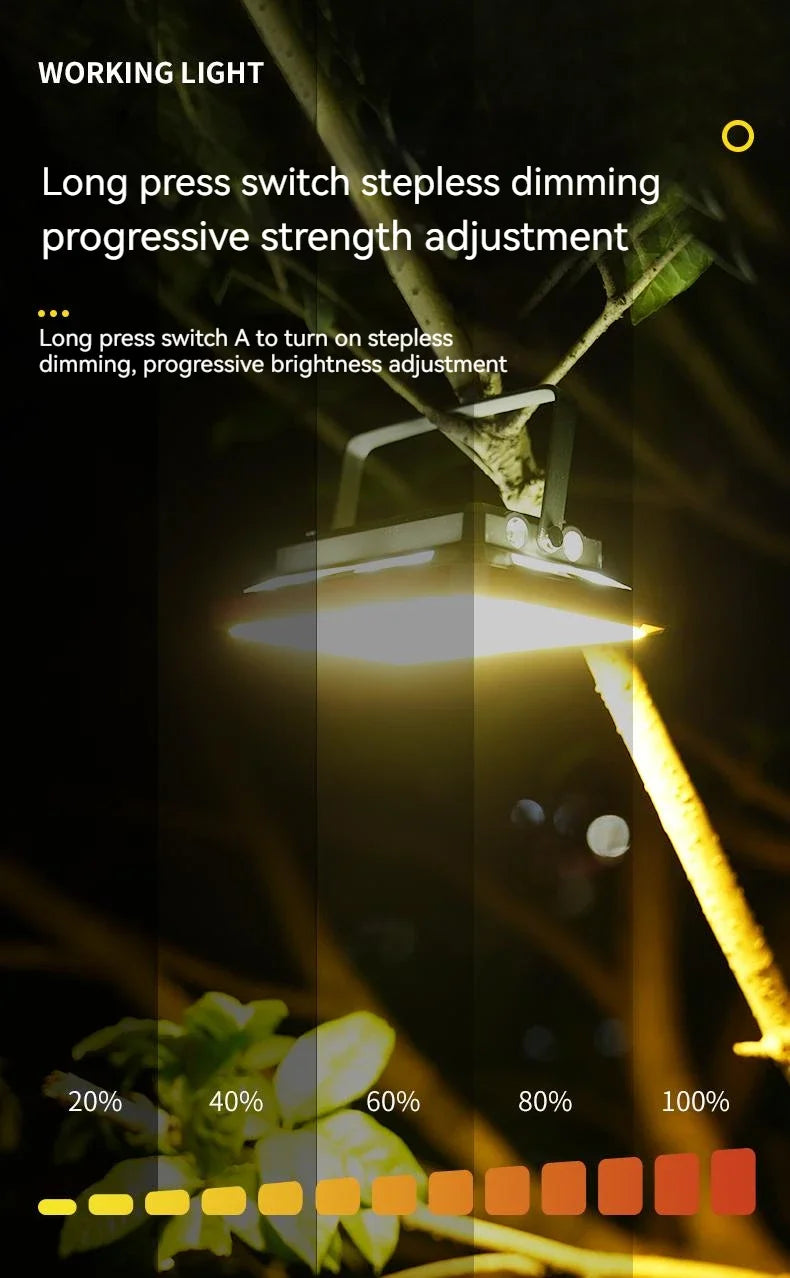 Lanterna LED para tenda de campismo, recarregável, de alta potência, para uso exterior e emergências, à prova de água