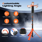 Luz de Campismo Recarregável com Suporte Ajustável, Bateria de 9000mAh, Luz de Trabalho Portátil Sem Fios, 3 Cabeças LED, Lanterna para Emergências e Viagens